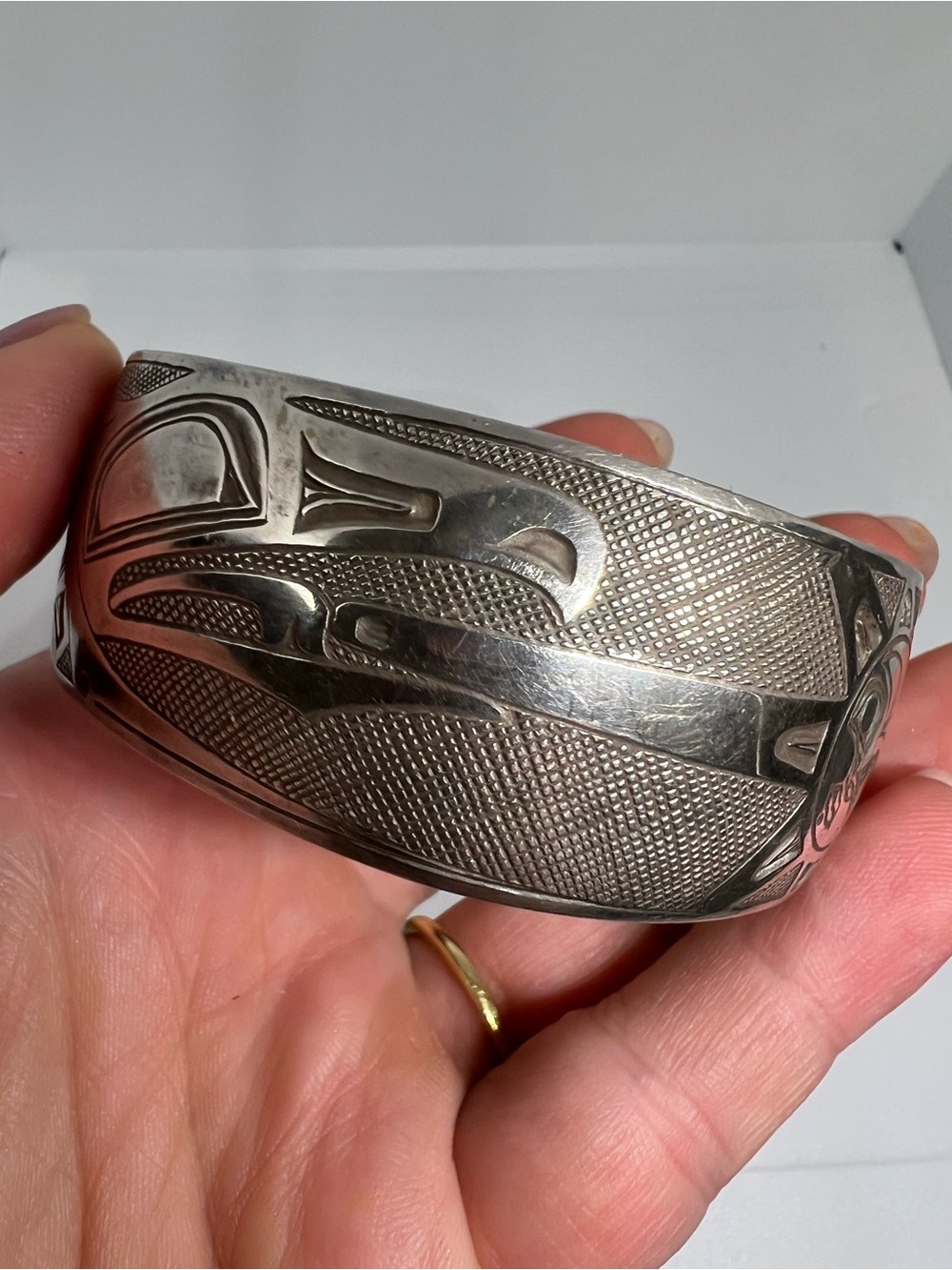Sterling Silver Raven Sun Storyteller Cuff Bracelet by Danny Dennis MAG Sterling